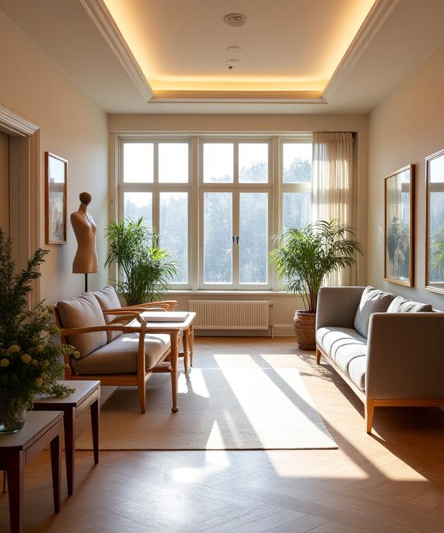 Das helle und elegante Interieur des Alpine Thistle Ventures Ateliers in Wien